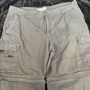 Men's Gray Cargo Pants/Zip off Shorts